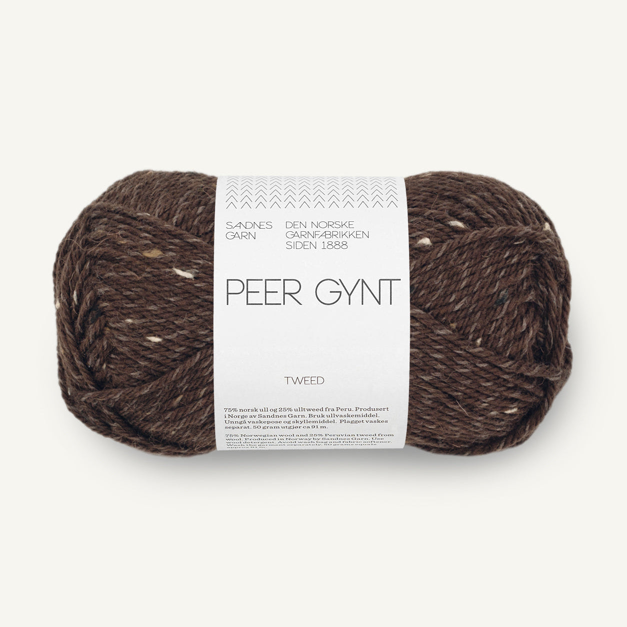 Sandnes Peer Gynt Tweed 3085 Brun Tweed