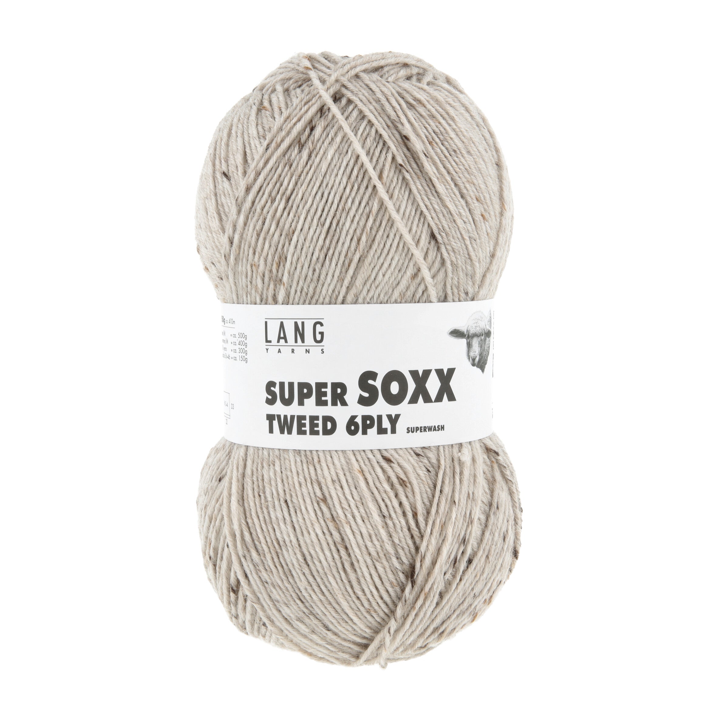 Lang Yarns Super Soxx Tweed 6-ply 26 Beige