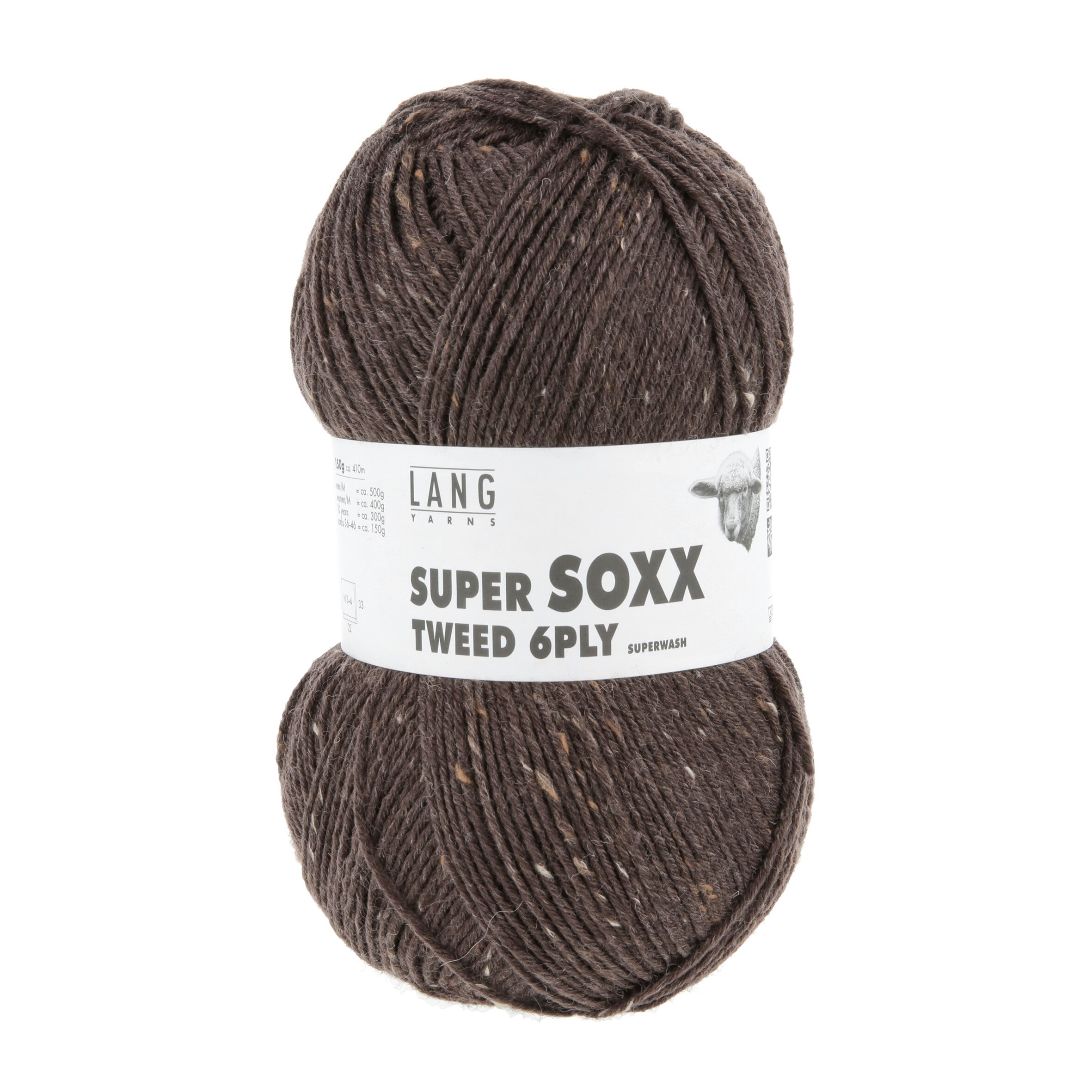 Lang Yarns Super Soxx Tweed 6-ply 67 Choco