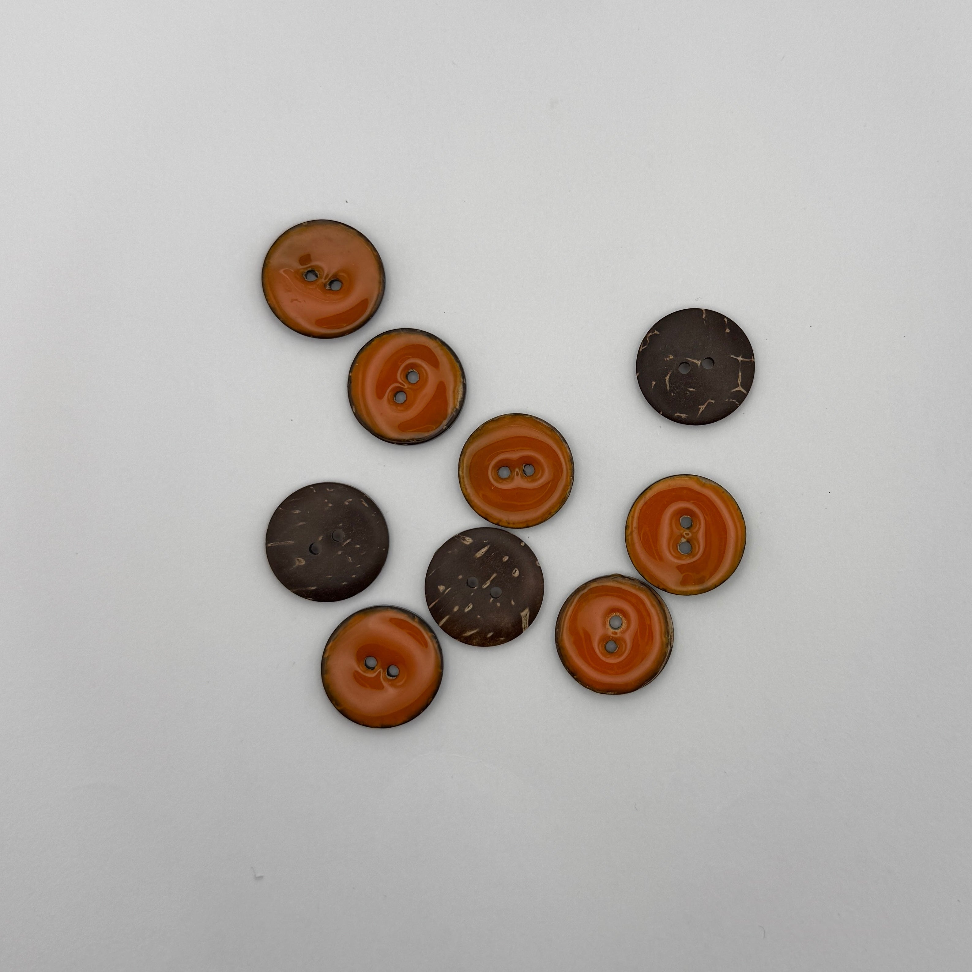 Kokos Knap Orange 21 mm