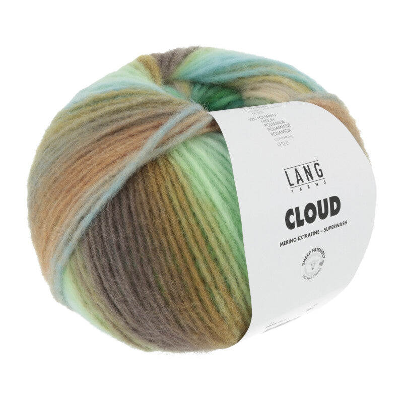 LANG YARNS Cloud 16 Green Turquoise Brass