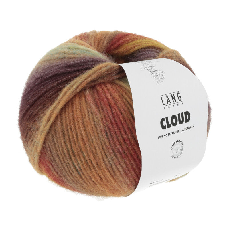 LANG YARNS Cloud 17 Brown Red Mint