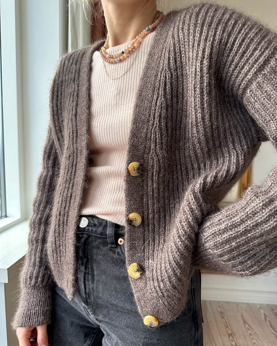 PetiteKnit Agnete cardigan Brun2