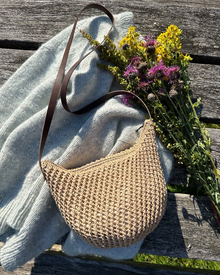 For til taske med rund bund - Natur - Omkreds 58 cm