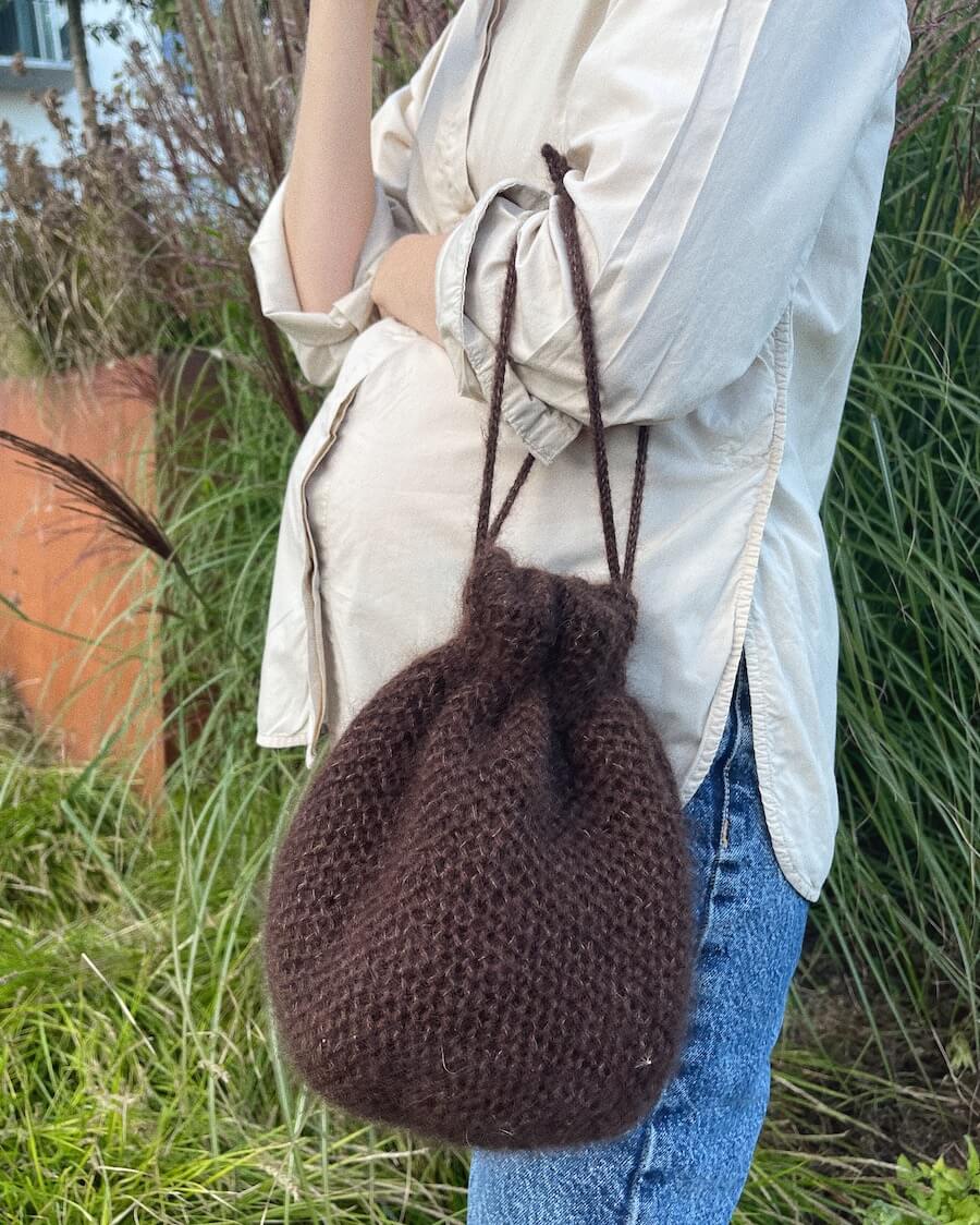 For til taske med rund bund - Natur - Omkreds 58 cm