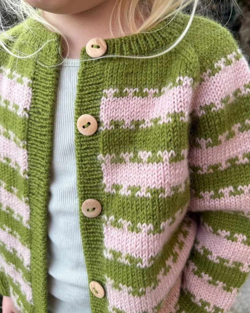 PetiteKnit Key Cardigan Junior Sandnes Peer Gynt Double Sunday Filcolana Peruvian