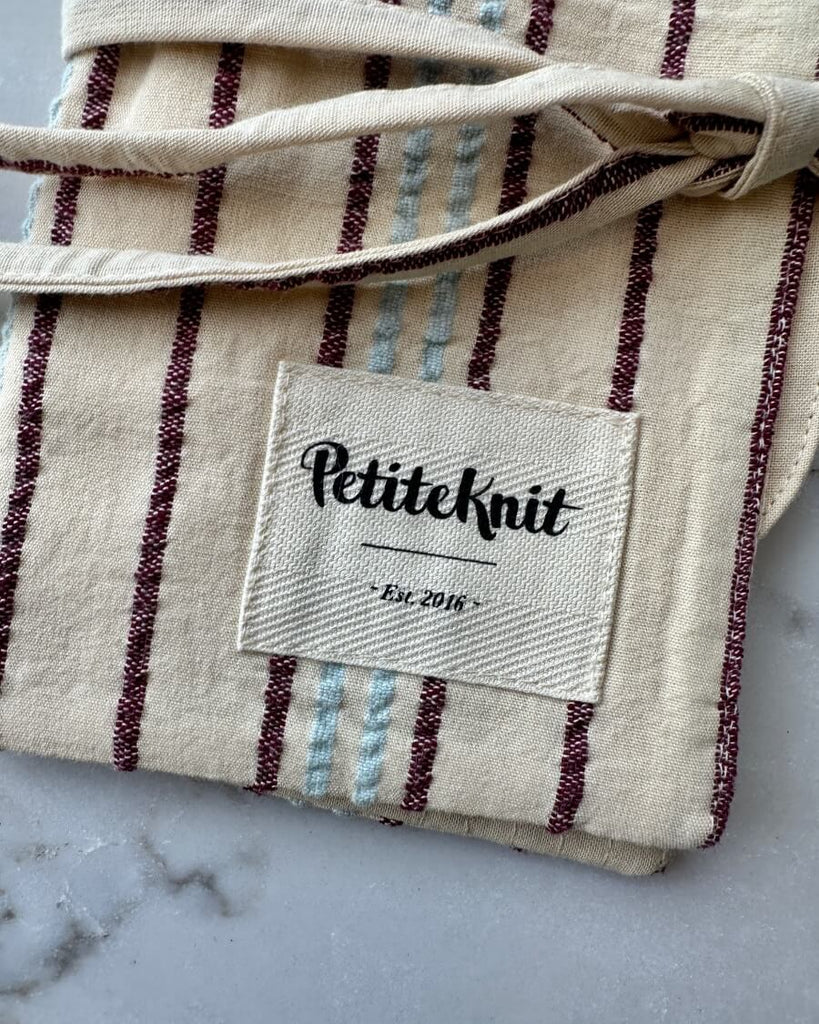 PetiteKnit Knitters needle case to go seersucker Twin Stripe