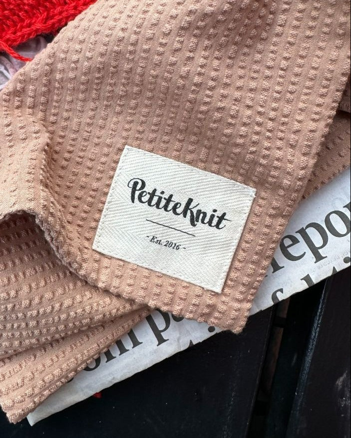 Knitter's String Bag - Praline Seesucker