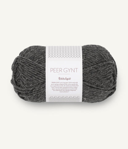 Sandnes Peer Gynt Petiteknit 1065 Koksgrå Charcoal Melange