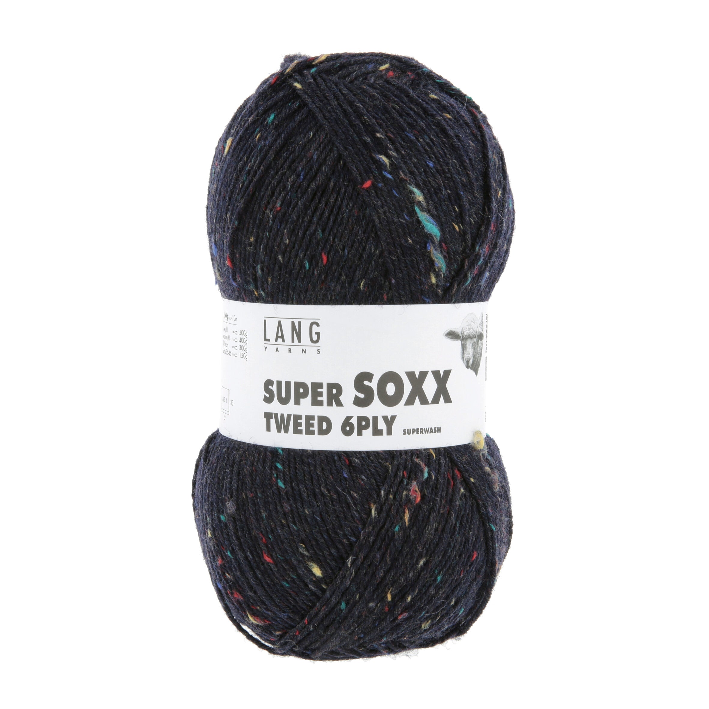Lang Yarns Super Soxx Tweed 6-ply 25 Night Blue
