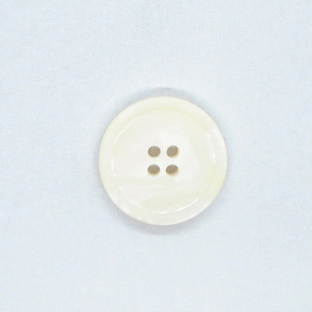 Meleret Hvid Knap (15 mm)