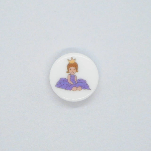 Hvid Knap - Prinsesse (15 mm)