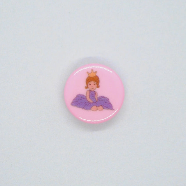 Lyserød Knap - Prinsesse (15 mm)