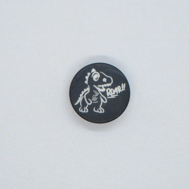 Sort/Hvid Knap - Dino (15 mm)