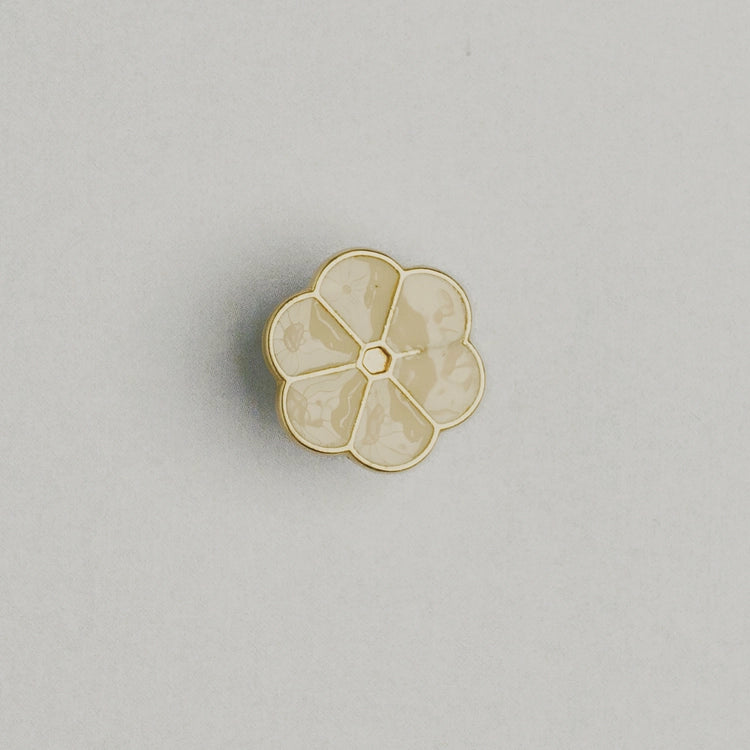 Metal Blomst Knap Råhvid (12,5 mm)
