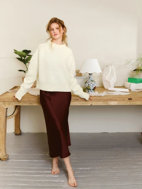Sandnes 2502 DIY Nr. 10 Wendy Sweater Chunky Edition Peer Gynt Tynn Silk Mohair top - down op-ned