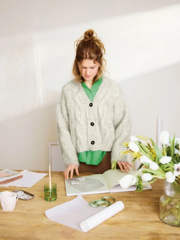 Sandnes 2502 DIY Nr. 1 Harper Cardigan Ballerina Chunky Mohair Kos Poppy