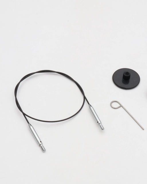 KnitPro Thin Flex Sort Swivel Kabel