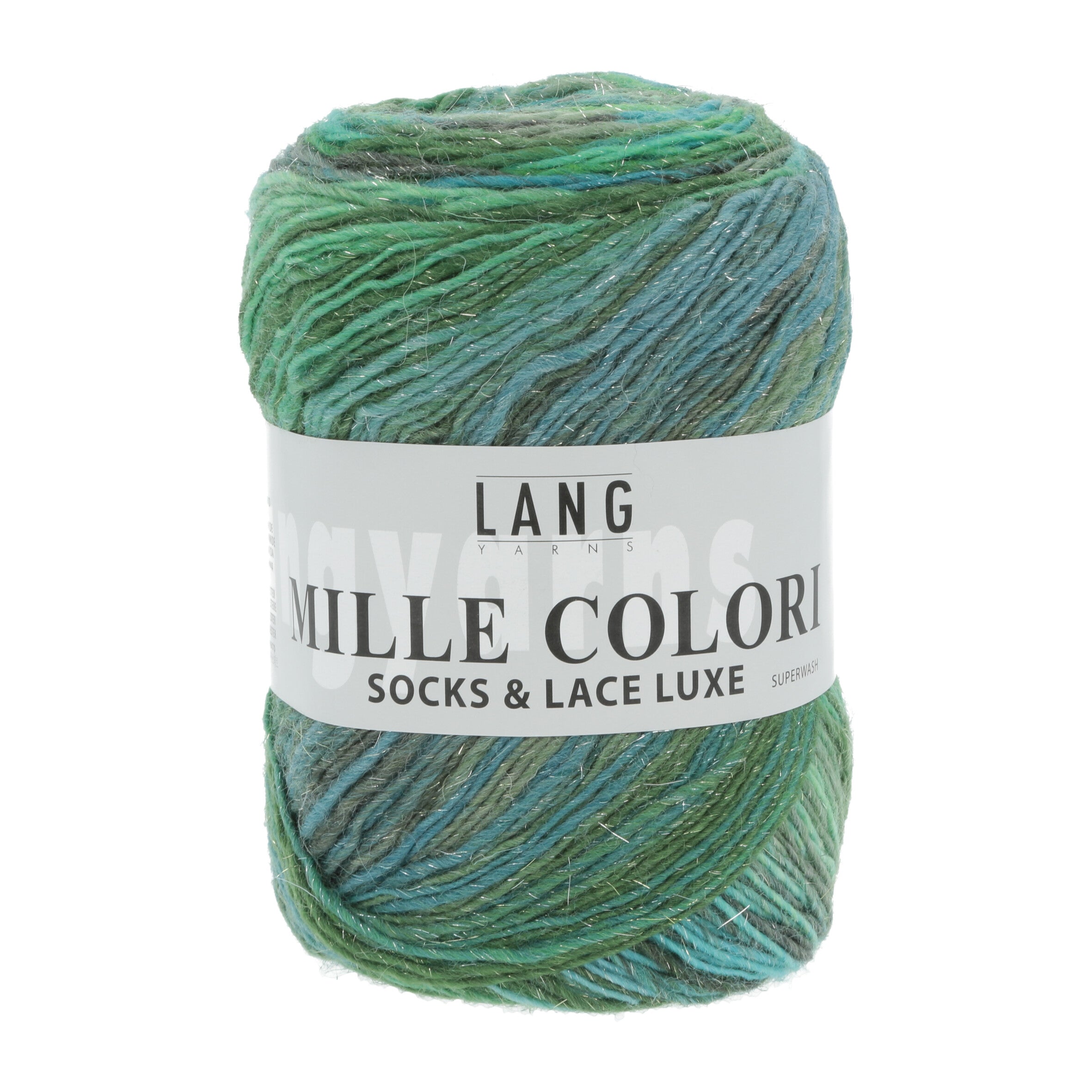 Lang Yarns Mille Colori Socks & Lace Luxe 17 Green Blue Grey