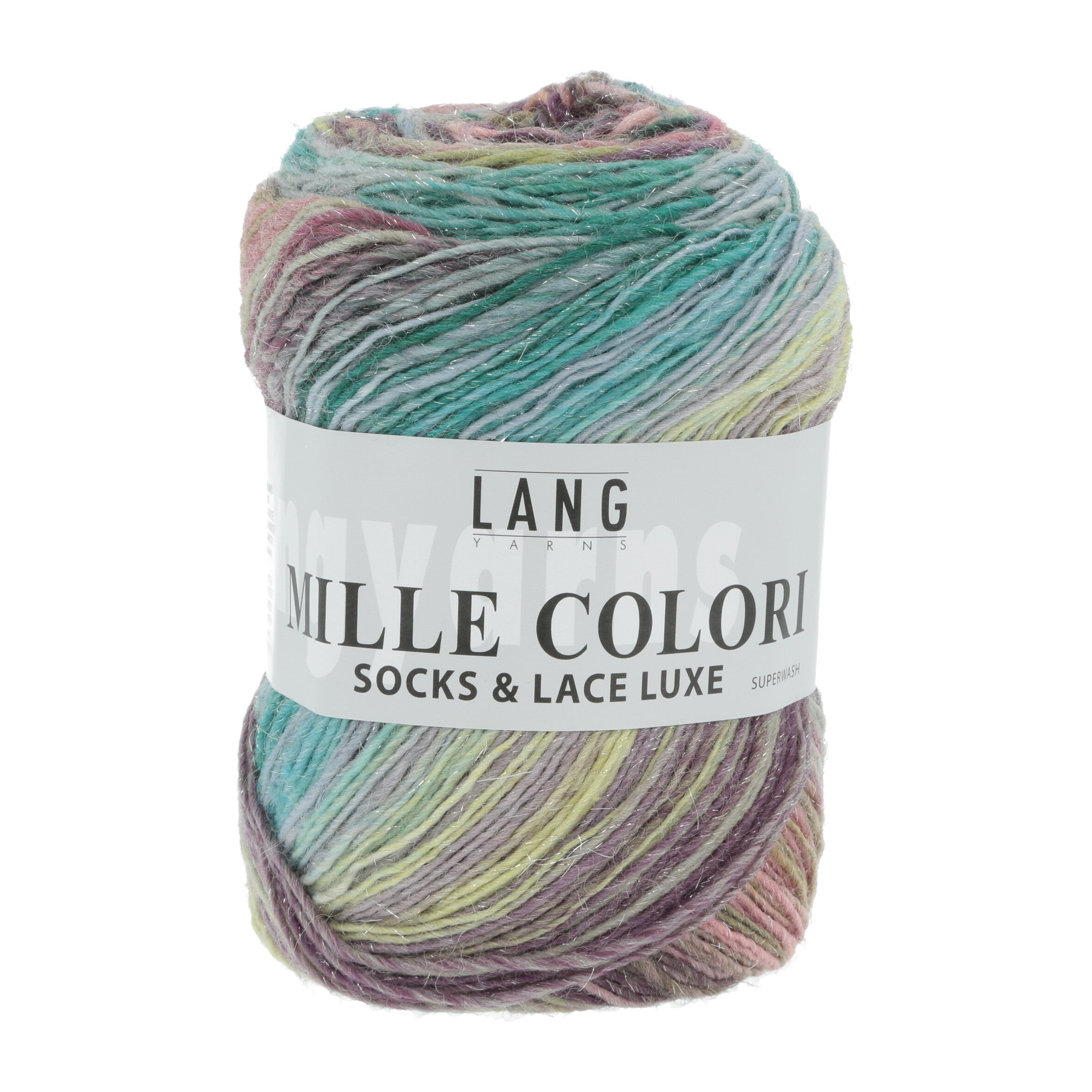 Lang Yarns Mille Colori Socks & Lace Luxe 151 Multiolour Green Rose Lilac