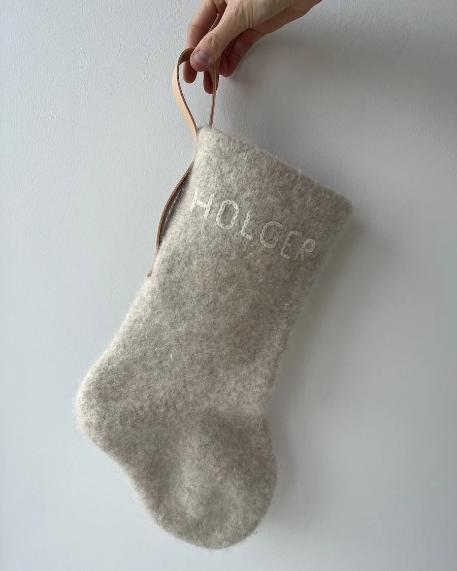 Petiteknit Læderstrop i læder Julesok, Celeste Julesok og December Stocking
