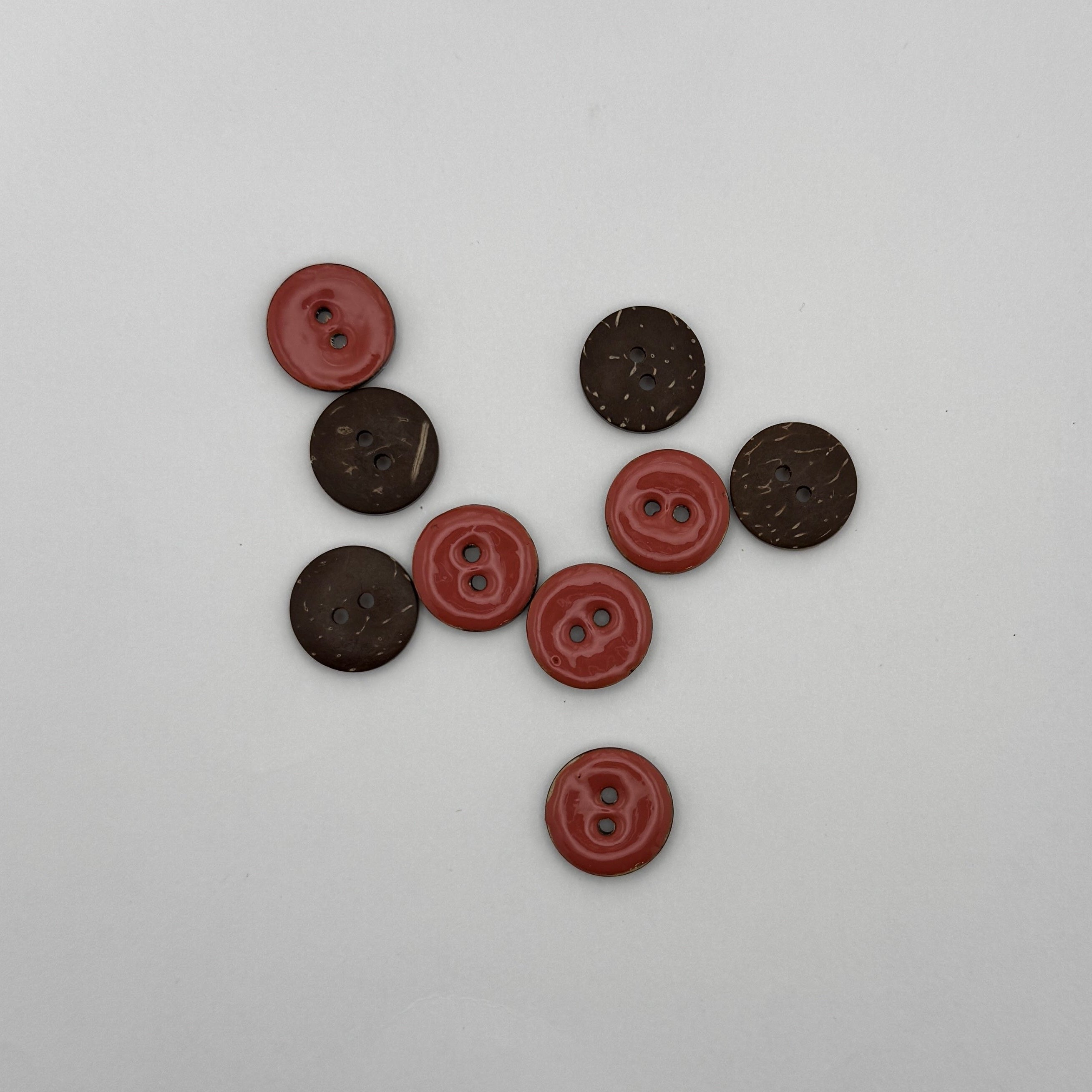 Kokos Knap Orange 15 mm