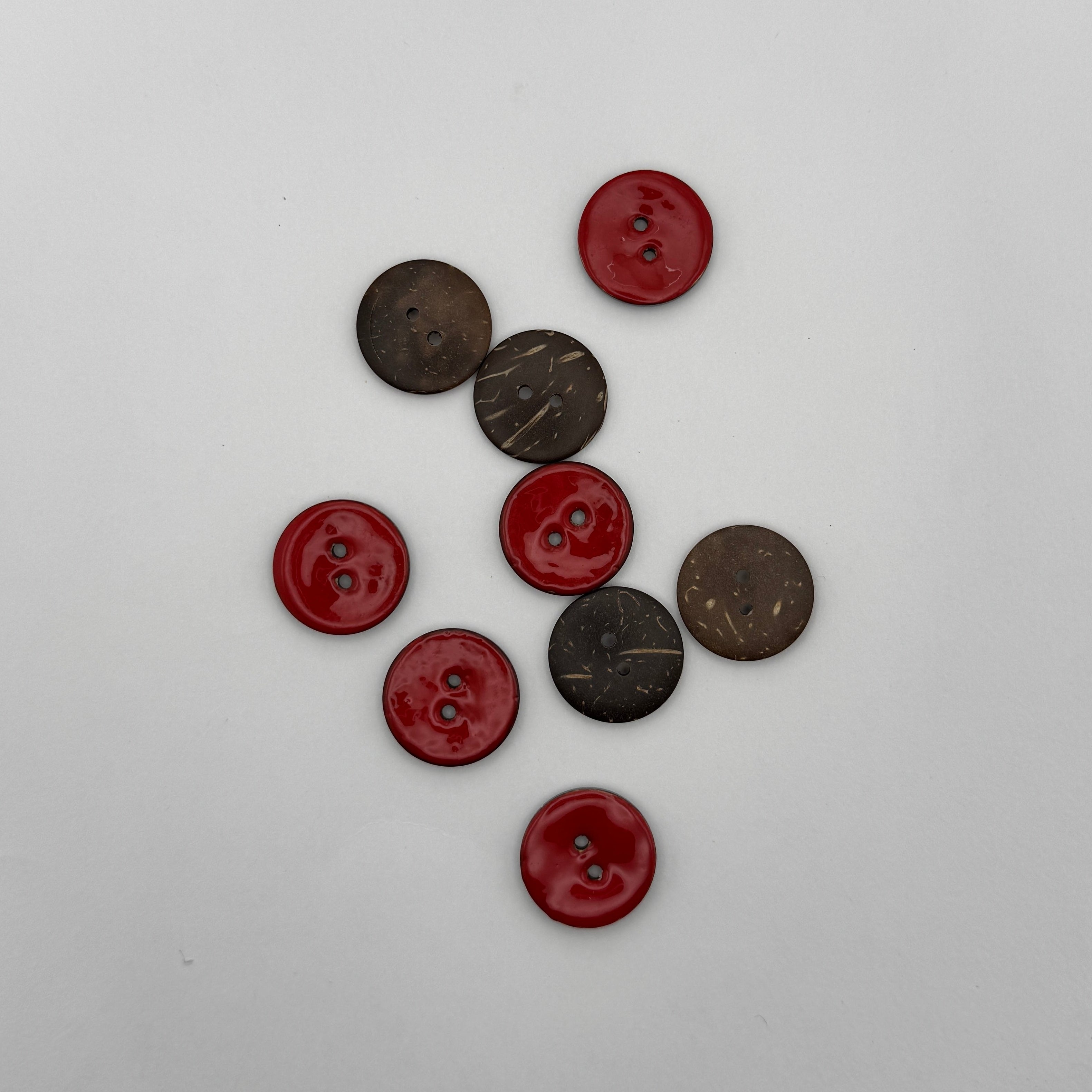 Kokos Knap Rød 21 mm