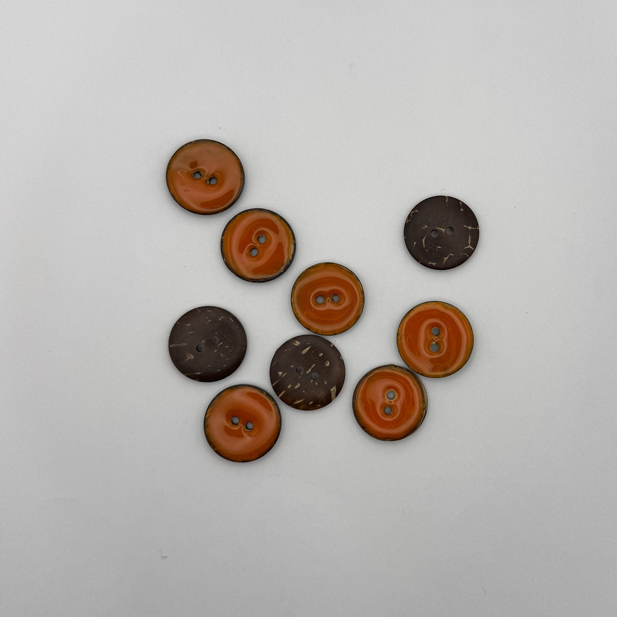 Kokos Knap Orange 21 mm