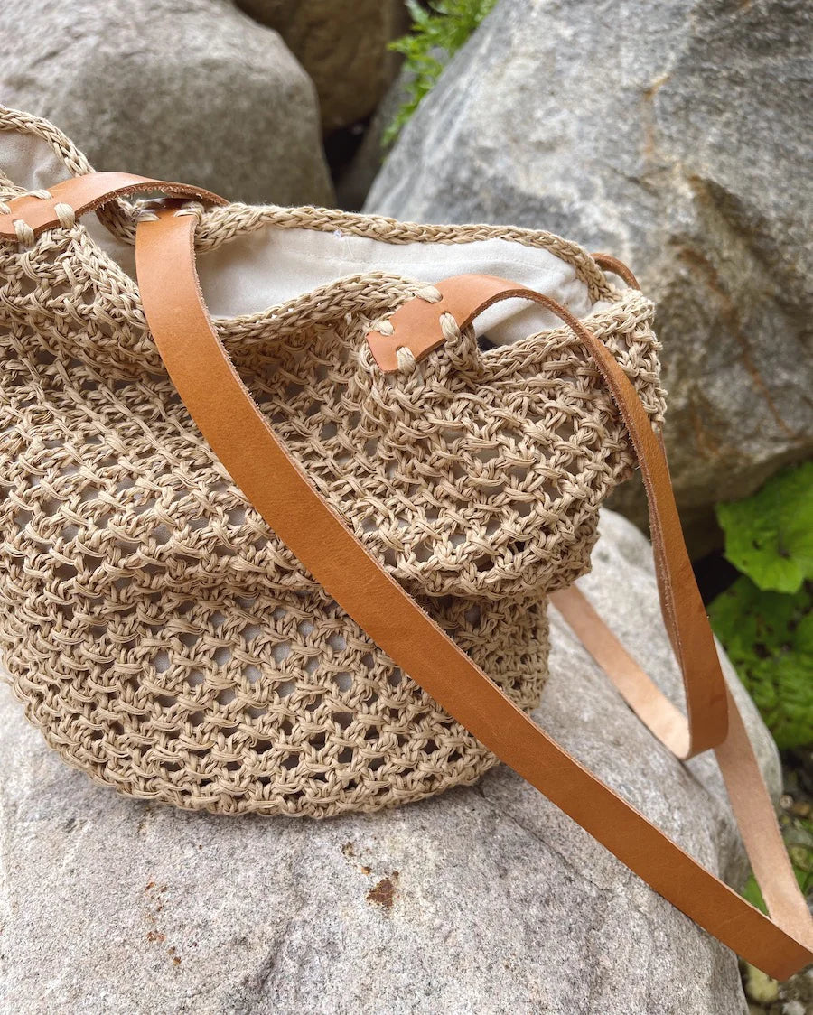 For til taske med rund bund - Natur - omkreds 68 cm