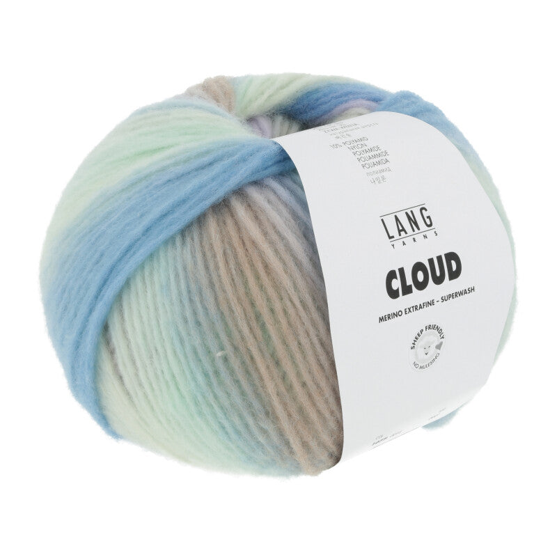LANG YARNS Cloud 14 Light Green Light Blue Lilac