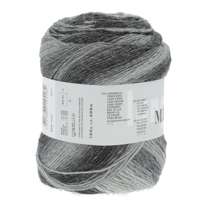 Lang Yarns Mille Colori Socks & Lace Luxe 03 Light Grey Antracite-silver