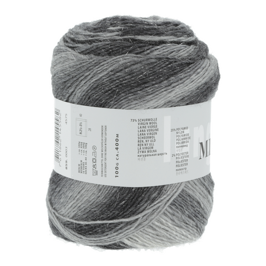 Lang Yarns Mille Colori Socks & Lace Luxe 03 Light Grey Antracite-silver