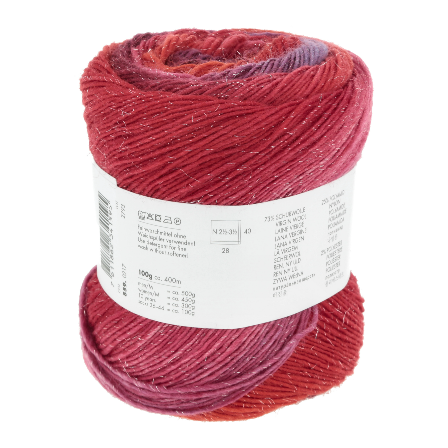 Lang Yarns Mille Colori Socks & Lace Luxe 17 Green Blue Grey