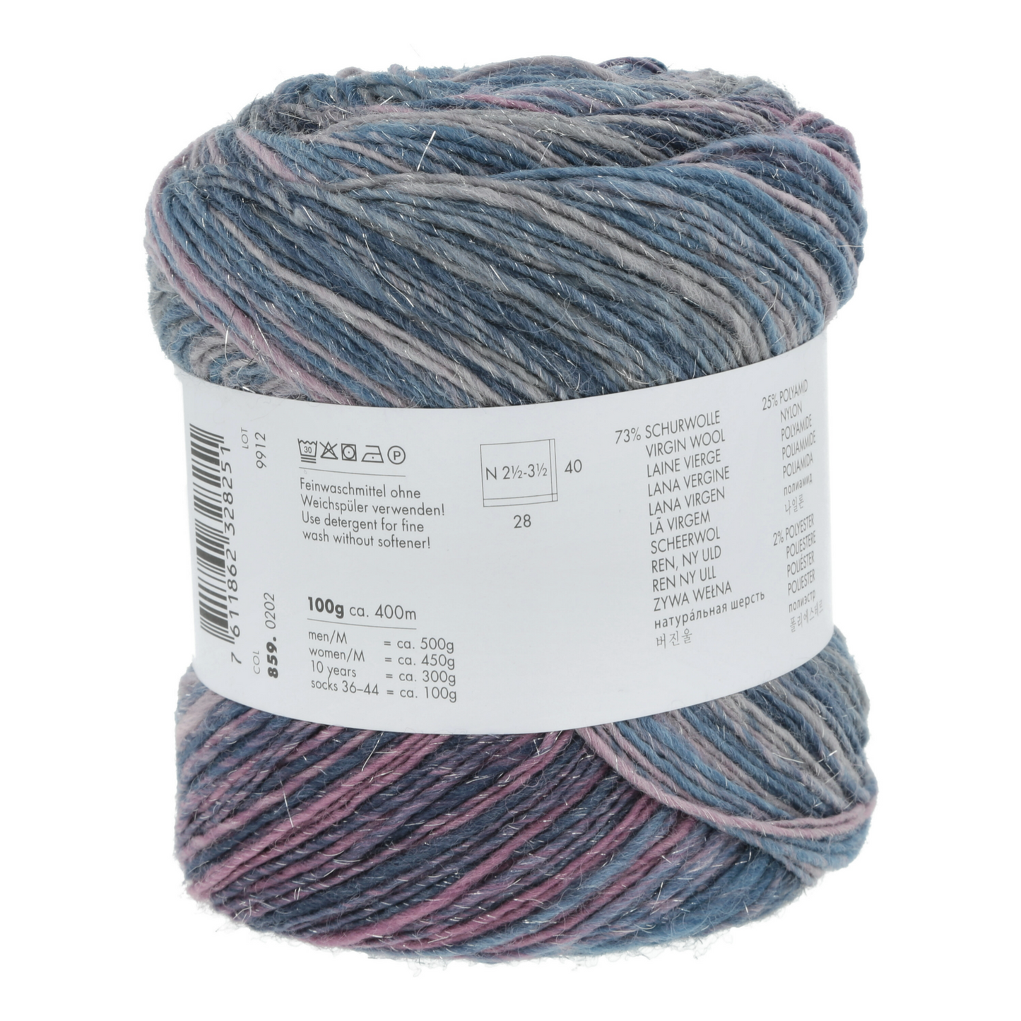 Lang Yarns Mille Colori Socks & Lace Luxe 202 Jeans