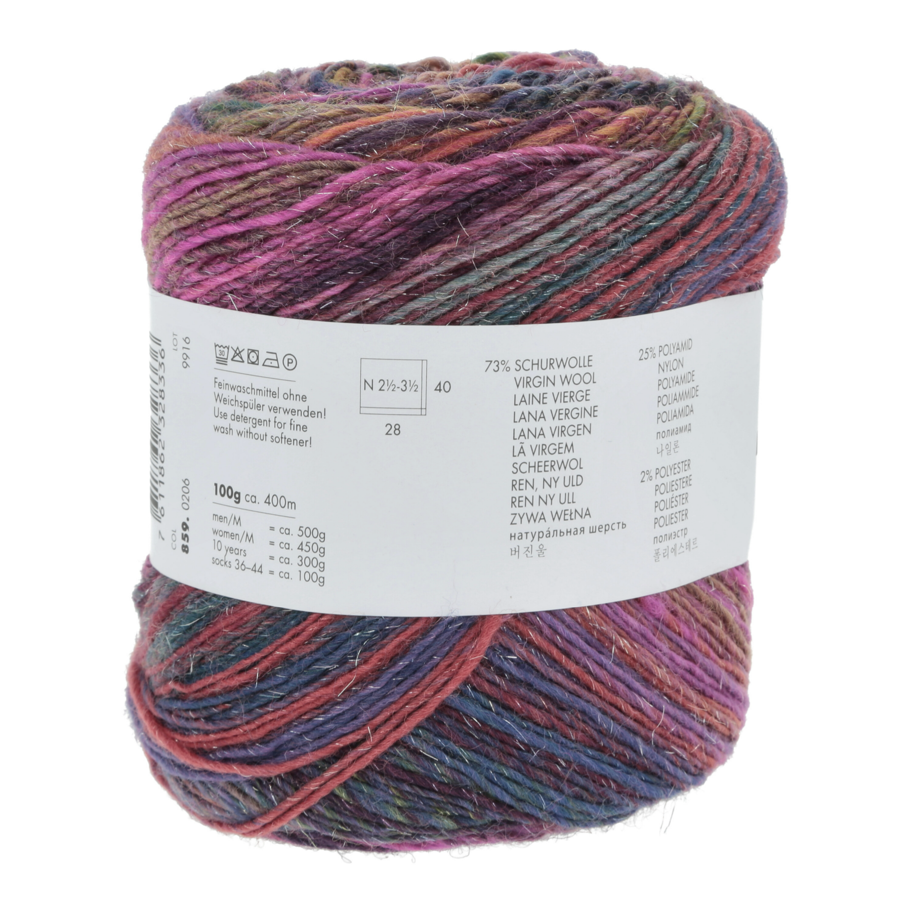 Lang Yarns Mille Colori Socks & Lace Luxe 206 Multicolour