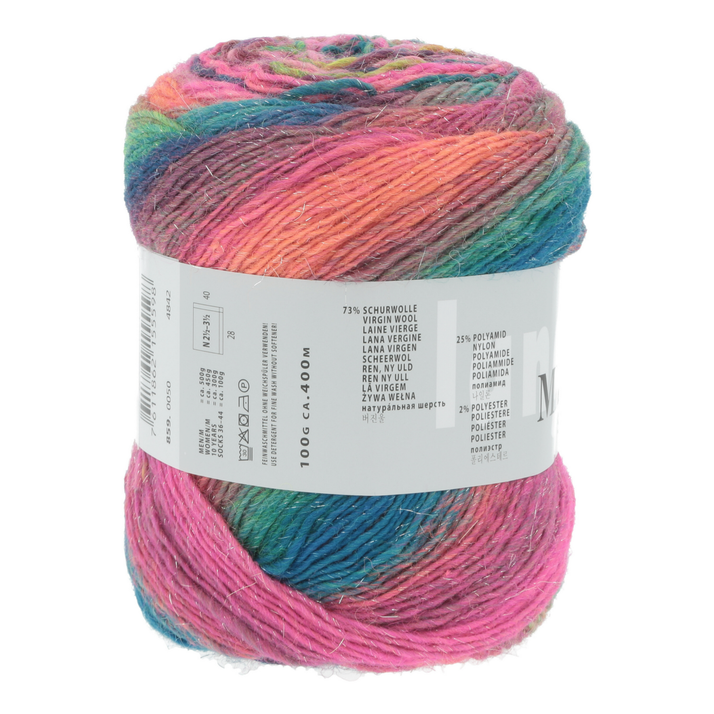 Lang Yarns Mille Colori Socks & Lace Luxe 50 Multicolour Pink Blue