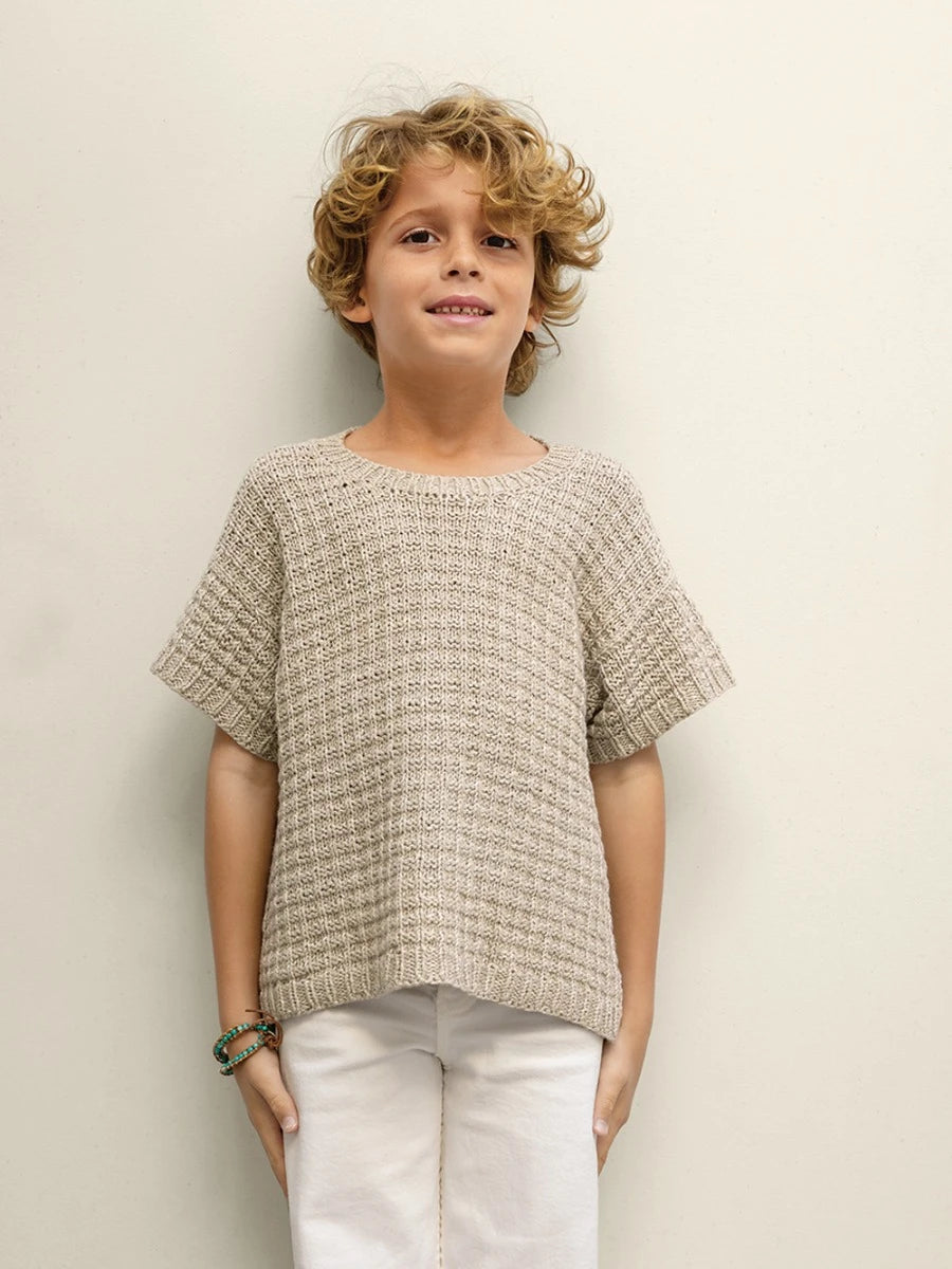 Sandnes Opskrift 2503 -5 Leo Tee Junior Line  Pind 3 1/2 21 masker Ovenfra og ned Middel