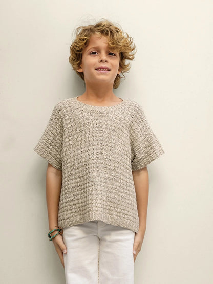 Sandnes Opskrift 2503 -5 Leo Tee Junior Line  Pind 3 1/2 21 masker Ovenfra og ned Middel