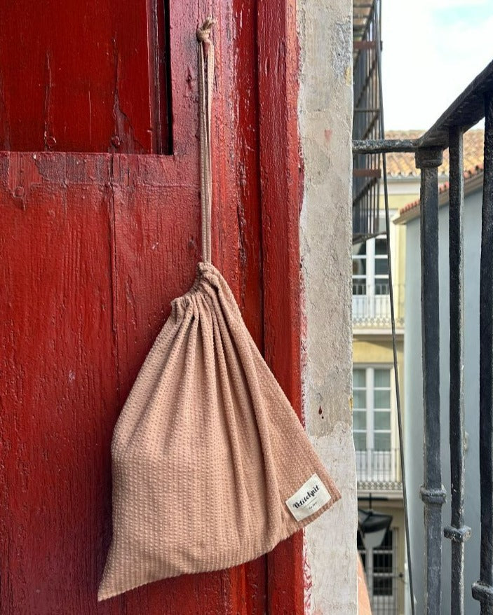 Knitter's String Bag - Praline Seesucker