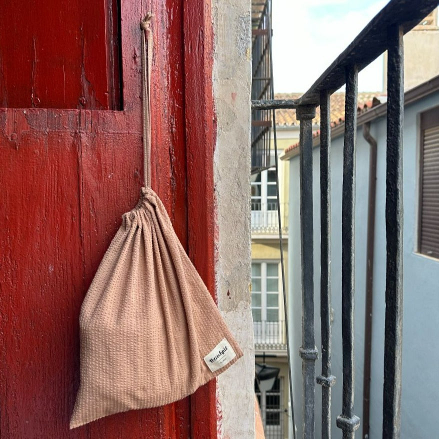 Knitter's String Bag - Praline Seesucker