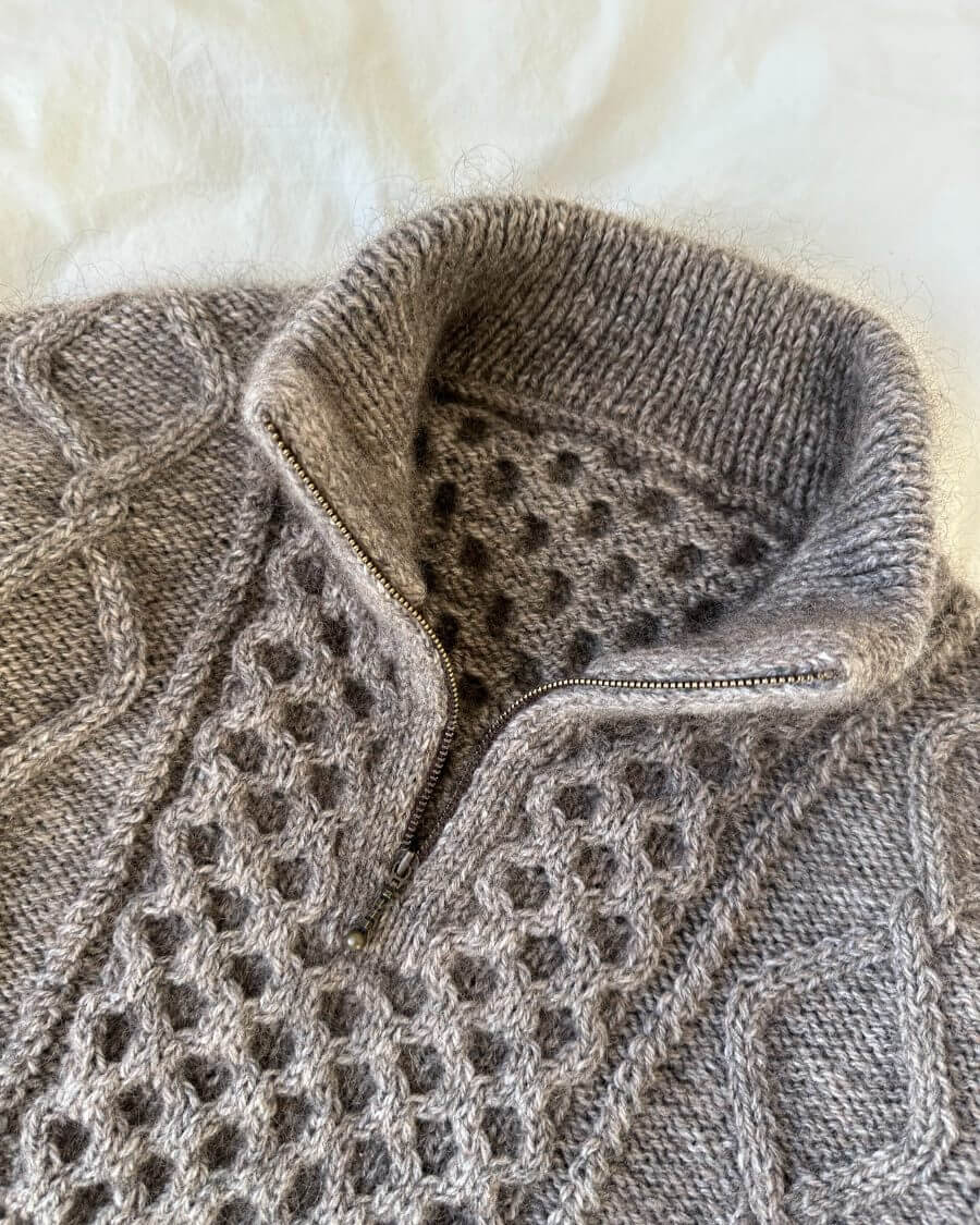 Petiteknit Lynlås 23 cm Chokoladebrun dagmar zipper Sweater