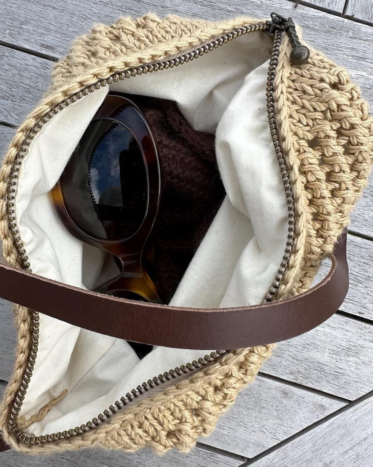 Petiteknit Lynlås 23 cm Pudderrosa Florence bag