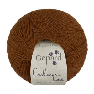 Gepard Garn Cashmere Lace 164 B Ristet Kastanje