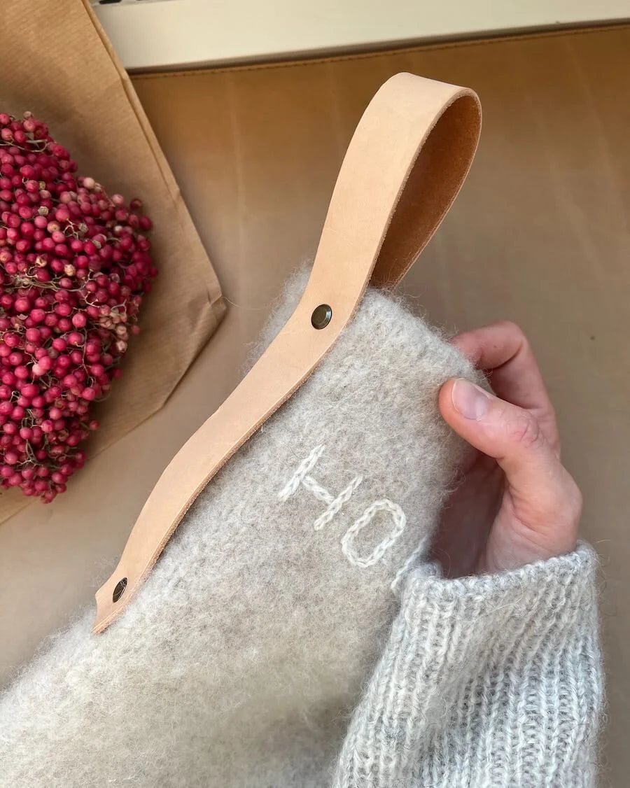 Petiteknit Læderstrop i læder Julesok, Celeste Julesok og December Stocking