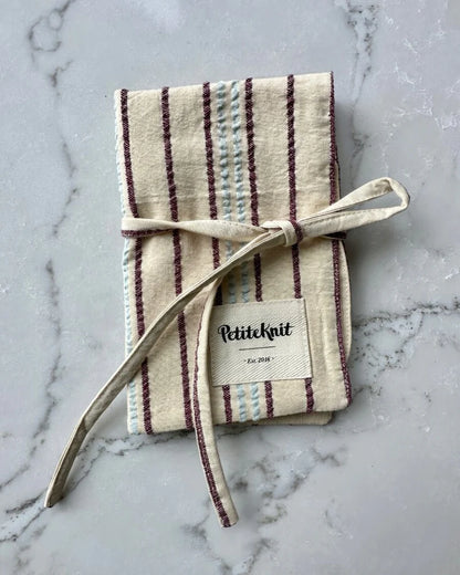 PetiteKnit Knitters needle case to go seersucker Twin Stripe