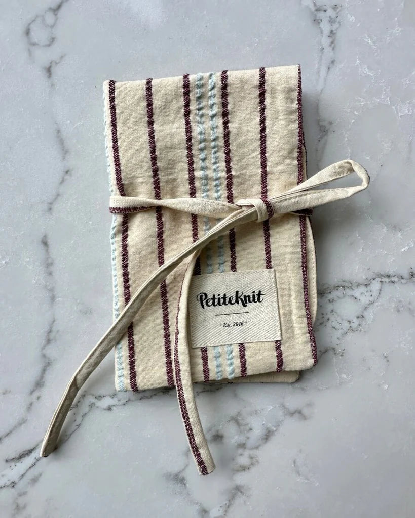 PetiteKnit Knitters needle case to go seersucker Twin Stripe