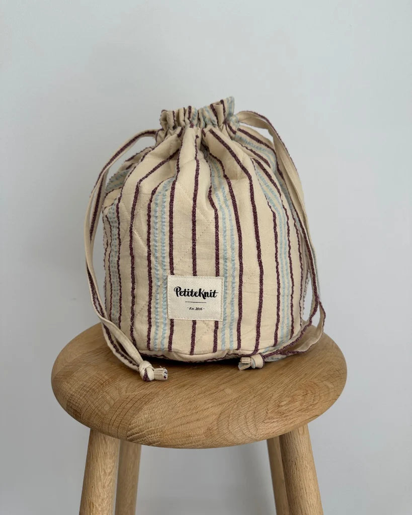 PetiteKnit Knitters Project Bag - Seersucker Twin Stripe