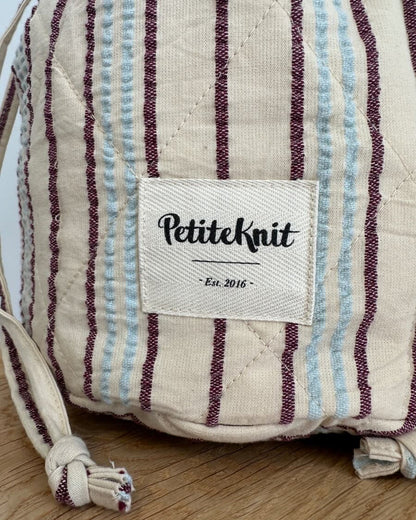PetiteKnit Knitters Project Bag - Seersucker Twin Stripe