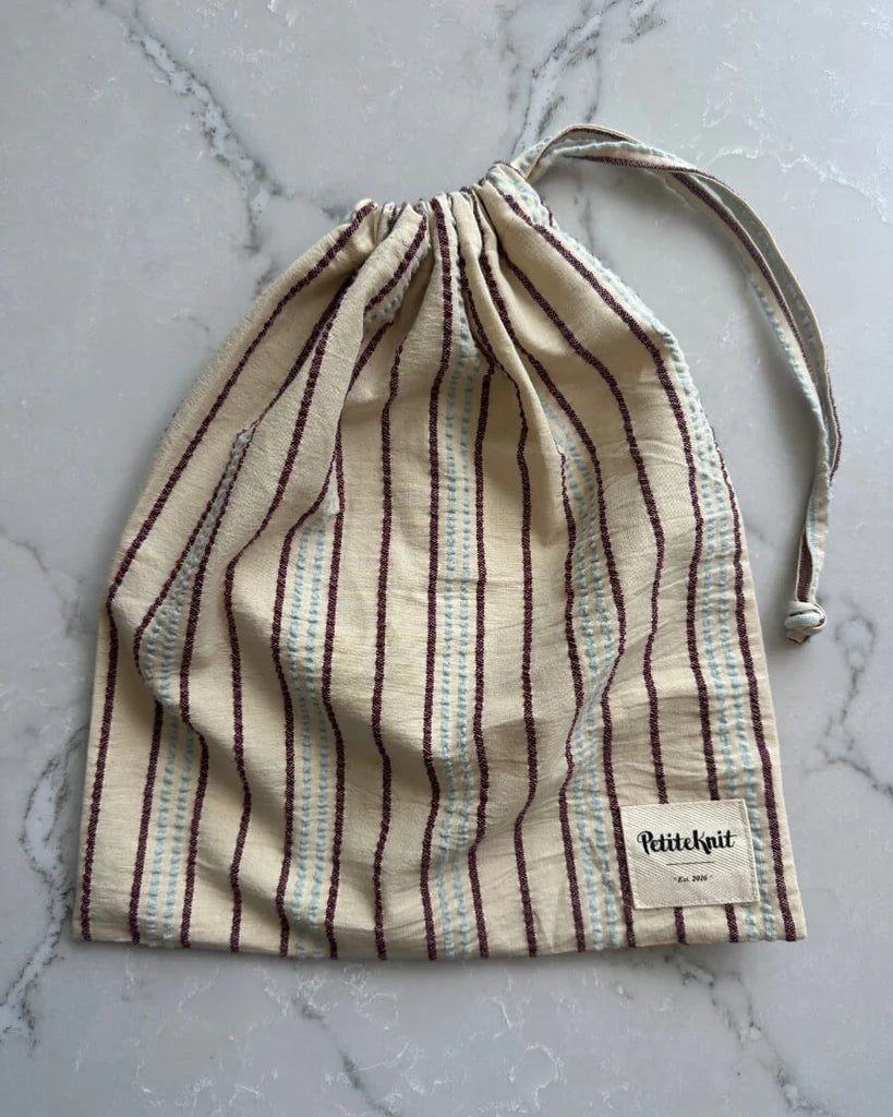 PetiteKnit Knitters String Bag -Seersucker Twin Stripe