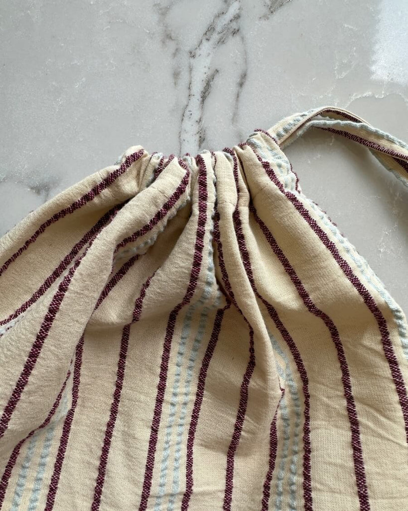 PetiteKnit Knitters String Bag -Seersucker Twin Stripe